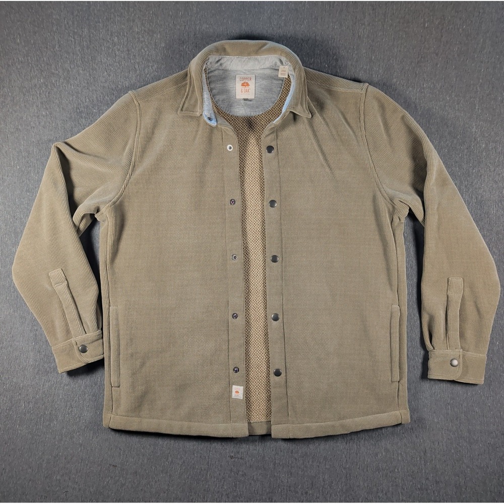 Copper And Oak Shacket Jacket Brown Snap Button Trucker Workwear Sz M Sherpa EUC